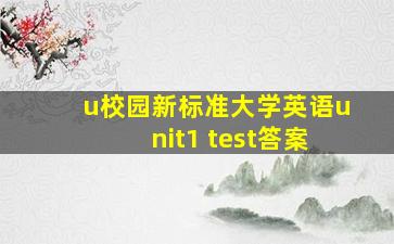 u校园新标准大学英语unit1 test答案